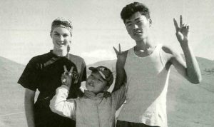 Willem, son "frère" d'une année en Mongolie (Nyamtseren) et son cousin (Nyamdorj)