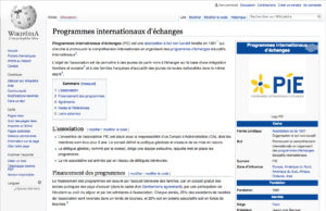 PIE sur WIkipedia depuis juillet 2017